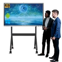 Pizarra Interactiva Inteligente para Conferencias de 65/75 Pulgadas con Android 15, para Reuniones de Negocios, con Opción de NFC/Cámara, Pantalla LCD 4K