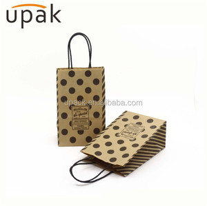 Brown Craft Shopping Black Spotted Shopping Paper Sack <b>Bag</b> Made in China - Product Image 4