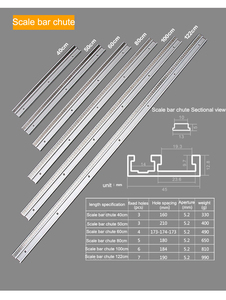 Allsome 45 — rail en T, aluminium avec échelle en alliage, fente en T, voie d'onglet, 300-800mm, Table de scie, établi de bricolage - Product Image 6