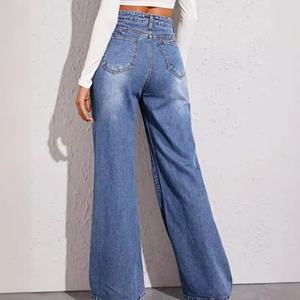 Pantalones vaqueros básicos OEM de moda para mujer, de cintura baja, ajustados, estilo cargo, vaqueros holgados, jeans para chica - Product Image 3