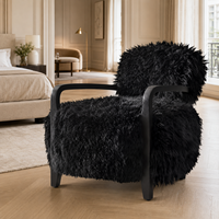 Fauteuil d'appoint moderne en tissu bouclé, style luxe discret, fauteuil lounge, canapé individuel, fauteuil en bois pour salon, chambre à coucher, maison moderne