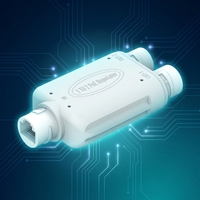 Extensor PoE de 1 a 2 Puertos, Repetidor Ethernet Impermeable de 10/100 Mbps para Exteriores, para Cámara de Seguridad con Sistema de Largo Alcance
