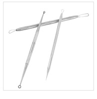 Logo personnalisé aiguille Blackhead Remover Pimple Extractor Popper pour l'acné Comedone Blemish Whitehead Zit Removal Tool avec emballage