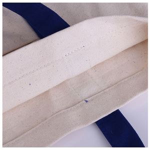 Bolsa de compras de algodón grande personalizada bolsa de lona de regalo con bolsillo y cremallera - Product Image 5