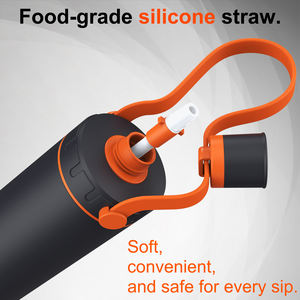 Bouteille d'eau isotherme en acier inoxydable SMILEDRINK anti-fuite avec infuseur à thé et paille en silicone pour le sport et les activités de plein air - Product Image 4