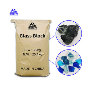 Blocs de verre décoratifs bleu marine pour aquarium, pierres de paysagisme avec galets de plusieurs couleurs, y compris le doré - Product Image 3