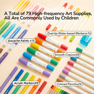 Mideer Deluxe Art Cadeauset 79-delige Dubbellaagse Kunstdoos Draagbare Kunstenaarsset Met Premium Tekengereedschap Voor Kinderen - Product Image 3