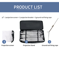 Écran de projection portable et pliable de qualité 100 pouces pour extérieur/intérieur, facile à transporter, avec trépied