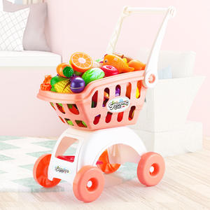 Chariots à pousser 2024 pour enfants, familles, bébés, jouets pour garçons et filles, chariots de supermarché, chariots de courses, dé<span class=keywords><strong>coupe</strong></span> de fruits - Product Image 2