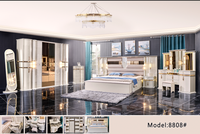 Neues Design Modernes Beleuchtetes Kopfteil Holz Kingsize-Bett Schlafzimmer-Set Doppel-Holzrahmen Voll Luxuriöse Wohnmöbel Schlafzimmer-Sets