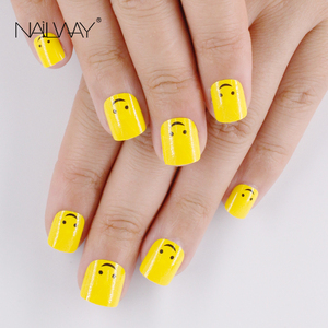 <span class=keywords><strong>Uñas</strong></span> <span class=keywords><strong>Postizas</strong></span> Cuadradas <span class=keywords><strong>para</strong></span> <span class=keywords><strong>Niñas</strong></span>, Paquete <span class=keywords><strong>de</strong></span> 24 Piezas, Material ABS, Diseño Amarillo Bonito, Venta al por Mayor, Origen China - Product Image 3