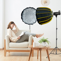 Softbox Parabolique Professionnelle 90 cm à Montage Rapide avec Grille et Monture Bowens pour Lumière LED de Studio