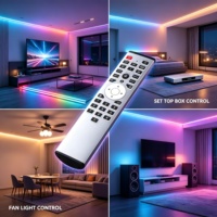 Télécommande universelle intelligente à 33 touches en alliage d'aluminium, code fixe, Google Voice/2.4G/BLE/IR 4 modes