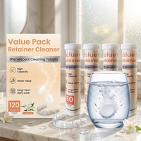 Comprimés Nettoyants pour Prothèses Dentaires en Gros, Saveur Menthe Fraîche, Matériau Silicone, 120 Unités, Élimination des Taches, Rafraîchissement des Odeurs, Certifié CE