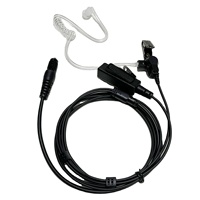Aselsan Headset Radio 2 kawat 4411/4415/4711/4715-Earpiece tabung akustik bening dengan Mic PTT untuk komunikasi aman