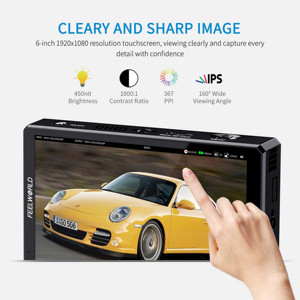 Moniteur <span class=keywords><strong>de</strong></span> terrain pour appareil photo reflex numérique CUT6, 6 pouces FHD 16:9 IPS, luminosité 450 cd/m², 4K pour enregistrement 3G-SDI, <span class=keywords><strong>écran</strong></span> tactile, vente en gros - Product Image 3