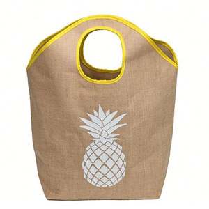 Sac fourre-tout en jute personnalisé, imprimé, imperméable, pour les voyages d'été, design OEM, vente en gros - Product Image 3