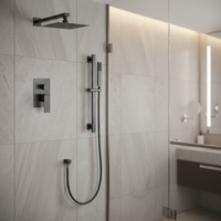 Système de douche encastré pour salle de bain, douche murale en céramique, robinet moderne de luxe en or carré