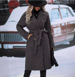 Elegante Cappotto di Lana da Donna, Collo Classico Rovesciato, Chiusura Doppiopetto, <span class=keywords><strong>Soprabito</strong></span> Caldo e Antivento per Autunno e Inverno - Product Image 3