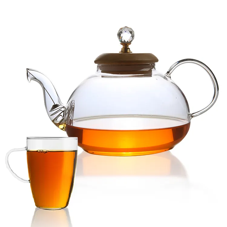 800ml Vetro Borosilicato Tea Pot per Foglia di Tè, Piano Cottura, Teiera