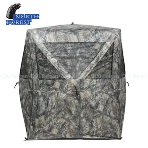 Customize Pop Up Camo 360 Degree See Through Fabric Pu Coating Hide Other Blinds Gear Products Hunting Blind For 5-6 Person