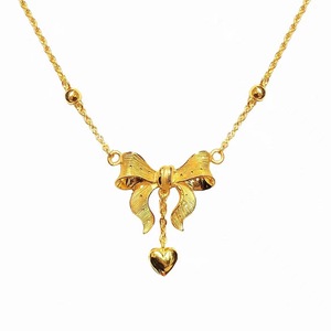 Collar de Lazo de Acero Inoxidable de Moda para Mujer, Cadena de Clavícula de Oro 18k que No se Desvanece, Venta al por Mayor Personalizada para Verano - Product Image 1
