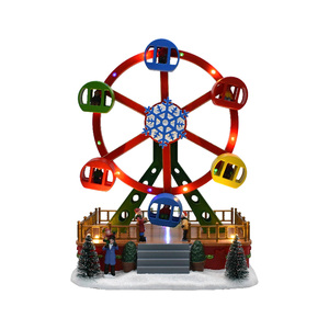 Grande roue <span class=keywords><strong>de</strong></span> carnaval avec lumières LED et gondoles mobiles Article décoratif <span class=keywords><strong>de</strong></span> Noël en plastique - Product Image 2