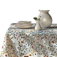 Nappe de table de luxe personnalisée, imprimée, imperméable et durable, faite à la main, en coton et lin, carrée, unie, AKSHARA FABRIQUE