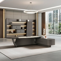 Bureau de direction, bureau du président, bureau du président du conseil d'administration, bureau de direction senior, bureau de direction exécutif, bureau de direction, bureau de direction moderne en bois, combinaison de chaises modulaires