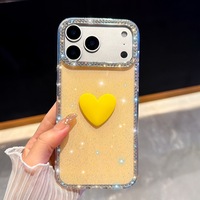 Coque de téléphone transparente Bling Stars pour iPhone 17 Pro Max 17 Air 16 Plus 15 Pro 14 13, avec paillettes de diamant sur le dos