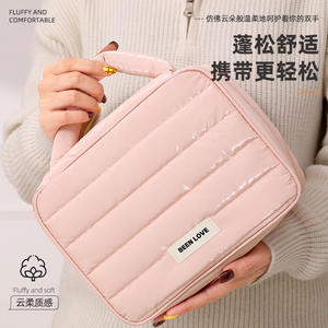 Trousse de Maquillage Been Love Grande Capacité, Sac de Voyage Rose Matelassé Doux, Organisateur de Maquillage - Product Image 1