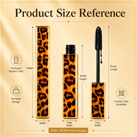 Maskara Leopard Print Mewah, Memanjangkan, Menebalkan, Tahan Air, Logo Kustom OEM ODM