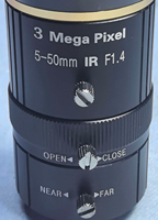Objectif CCTV à monture CS 5-50 mm varifocal 3MP à iris manuel, zoom optique 10x, grande ouverture F1.4 pour caméra de sécurité