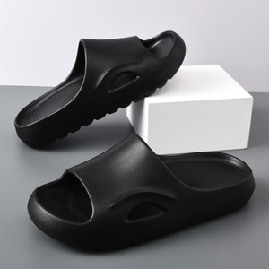 Men's Thick Sole <b>Slides</b> Black Non Slip Comfortable <b>Indoor</b> Outdoor Summer Sandals - Product Image 1