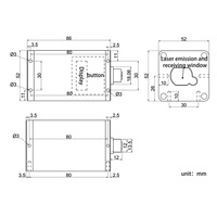 Sensor de Distancia Láser Industrial DTOF Serie SDB de Aluminio, 50m-1500m, Alta Precisión, 10mm, Interfaz RS485