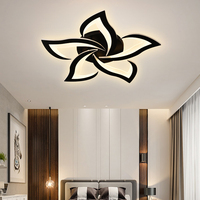 Lustre de plafond LED moderne en acrylique noir pour la maison, design rond intelligent, décoration de pièce, luminaires intérieurs