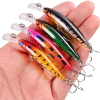 56 pièces Kit de leurre de pêche ensemble d'appâts durs mixte manivelle méné Popper crayon Jerkbait cuillère Wobblers pour basse truite brochet doré