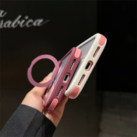 Coque de téléphone transparente à double couche avec support magnétique pour iPhone 18 Pro Max 17 16 15 14 Plus 13 12 11, avec support magnétique rotatif