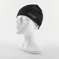 Casquettes de cyclisme et d'alpinisme unisexes en polyester de haute qualité Aung Crown, impression personnalisée du logo, légères, noires, type bonnet.