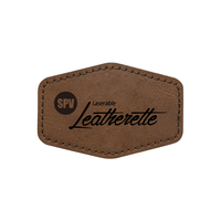 3 1/2 "X 2 1/2" Hexagon Laser able Leather ette Patch mit Klebstoff
