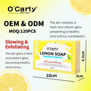 Sapone O'Carly Clean al Limone Naturale per Sbiancamento, Rimozione Pigmenti, Esfoliazione, Menta Piperita - Ideale per Pelli Scure, 250g - Product Image 2