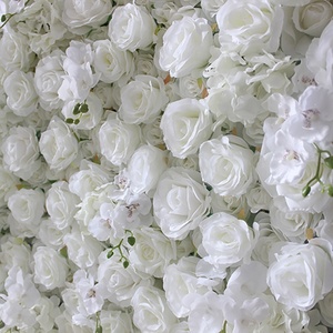 SPR Factory Supply Backdrop Baby White Can Roll up Artificial <strong>Flowers</strong> <strong>Wall</strong> Wedding <strong>Decor</strong> - Product Image 2