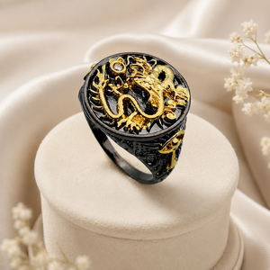 Anello a Forma di Drago per Uomo, Stile Hip Hop e Rock, Anello Nero da Indossare, Gioiello Creativo e alla Moda - Product Image 4