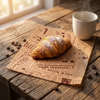 Papier sulfurisé biodégradable imprimé sur mesure, résistant à la graisse et à l'huile, de qualité alimentaire, pour emballage de biscuits et gâteaux, vente en gros