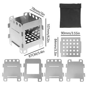 Estufa Portátil de Acero Inoxidable Tipo Tarjeta para Cocinar con Alcohol, Desmontable, para Barbacoa y Picnic al Aire Libre, Venta al por Mayor - Product Image 2