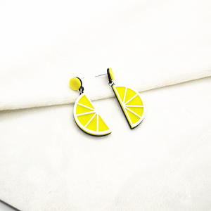 Pendientes de acrílico con diseño de frutas y verduras: fresa, sandía, granada, coliflor, piña, limón, plátano, para mujer - Product Image 3