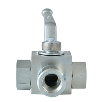 Vanne à boisseau sphérique manuelle en acier au carbone, série KHB, à deux positions et trois voies, à commande hydraulique haute pression pour l'huile, OEM