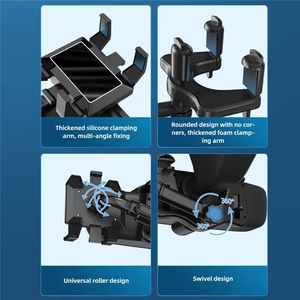 Adjustable <b>Car</b> Rearview Mirror Phone Holder 360° Retractable Cell Phone Holder <b>Clip</b> Phone GPS Support Mobile Phone Mount Stand - Product Image 4