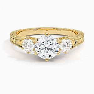 Bague de fiançailles classique dorée, style diamant étincelant, bijoux de mariée, cadeau romantique pour femme - Product Image 4