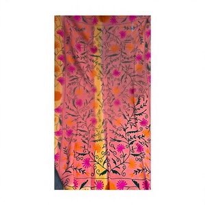 Vintage Kantha Suzani Embroidered Cotton Square <b>Shawl</b> Handcrafted Lightweight Traditional Floral <b>Wrap</b> Daily Use - Product Image 2